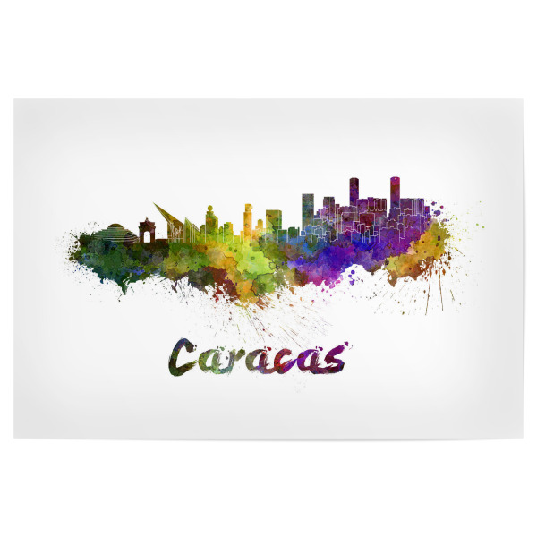 Poster "CARACAS skyline in watercolor-b" artboxONE - Städte,Reise,Abstrakt,Architektur