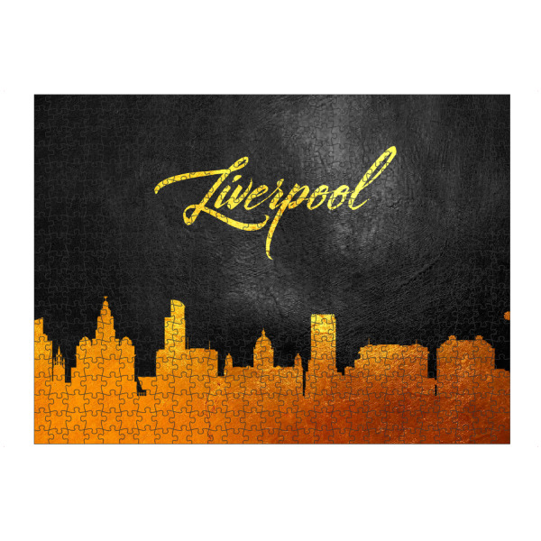 Puzzle Ravensburger "Liverpool England Gold Skyline" artboxONE - Städte - Gold,Skyline,Liverpool,England,City,Stadt - Bild gold