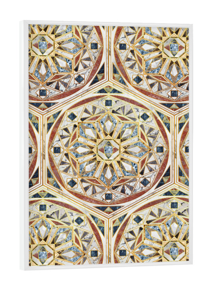 Poster mit weißem Rahmen "Mandala geometrical marble" artboxONE - Natur,Abstrakt,Marmor