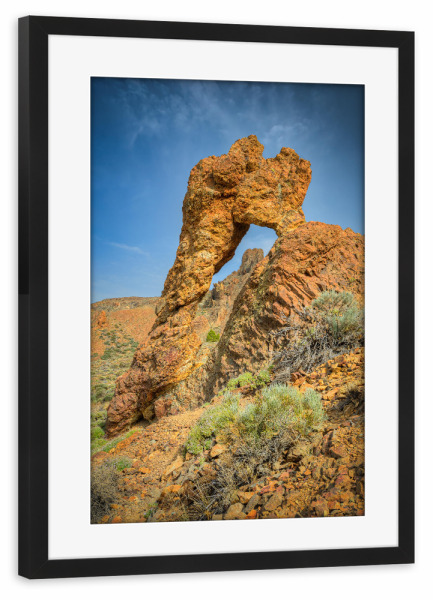 Poster mit Rahmen schwarz "Steinbogen auf Teneriffa" artboxONE - Natur,Reise,Reise / Länder