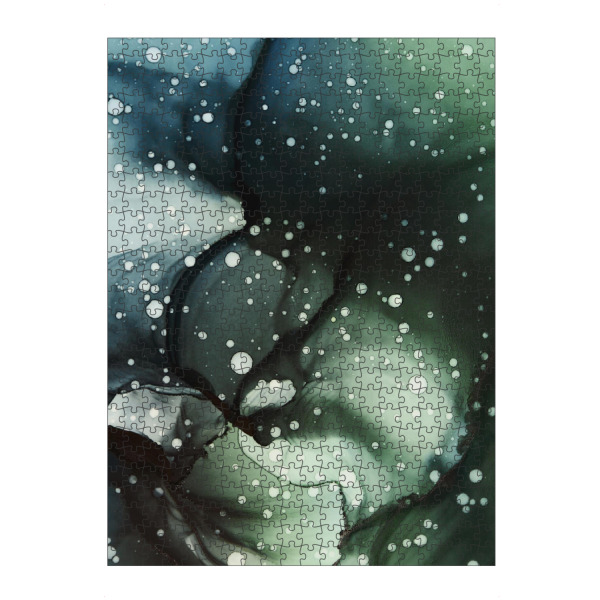 artboxONE Puzzle "It's raining men" artboxONE - Natur,Abstrakt - Rain,Regen,Wassertropfen,Water,Green,Nature,Natur,Alcoholink,Alkoholtinte