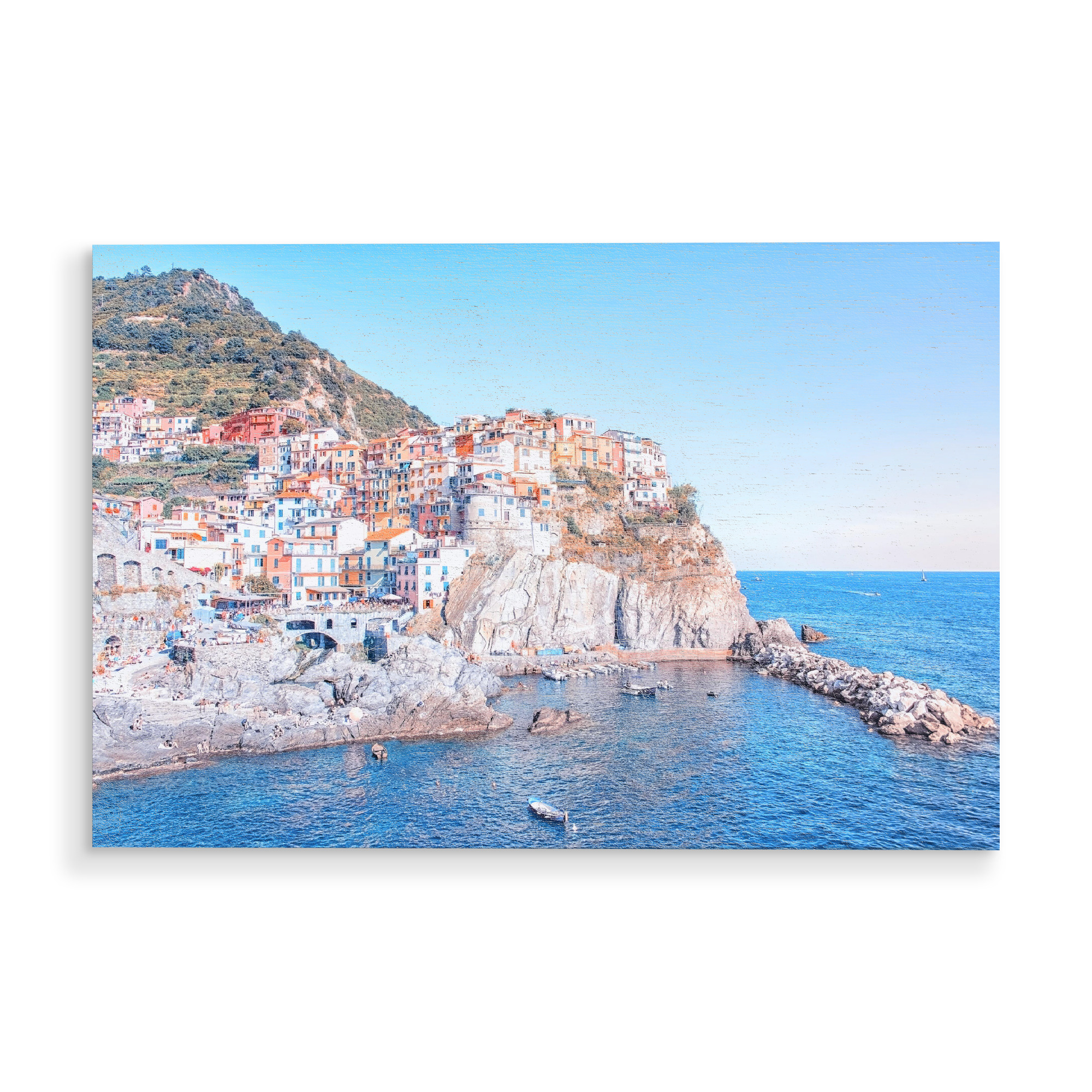 Holzbild "Cinque Terre Village" artboxONE - Städte,Reise,Architektur,Reise / Strand und Meer,Reise / Länder