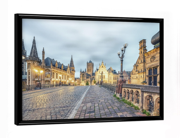 Poster mit schwarzem Rahmen "Ghent City" artboxONE - Städte,Reise,Architektur,Reise / Länder,Städte / Weitere