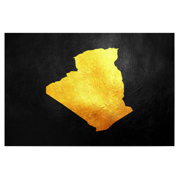 Poster "Algeria Gold Map" artboxONE - Reise / Länder - Algeria,Gold,Map,Karte,Algerien