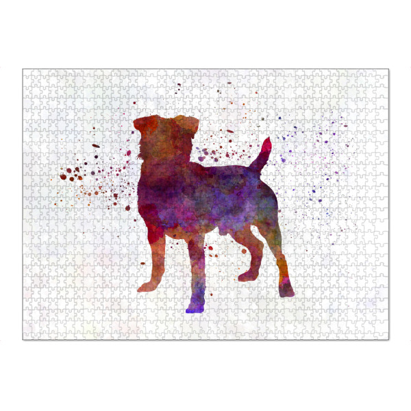 Puzzle Ravensburger "German Hunting Terrier dog" artboxONE - Tiere,Abstrakt - Dog,Dogs,Pet,Animal,Mammal,Watercolor,Dog poster,Illustration,Abstract