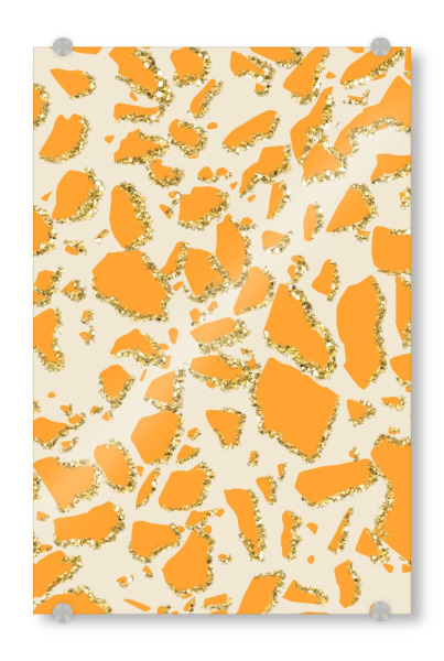 Acrylglasbild "Gold Yellow Orange Terrazzo" artboxONE - Abstrakt,Geometrie,Fashion,Festivals