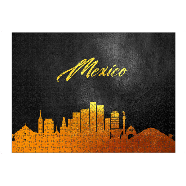 Puzzle Ravensburger "Mexico Mexico Gold Skyline" artboxONE - Städte - Mexico,Gold,Skyline,City,Stadt - Bild mexico
