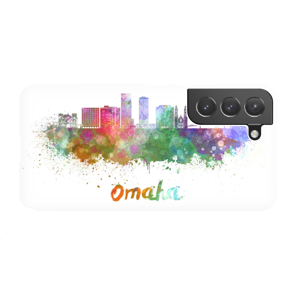 "OMAHA skyline in watercolor-p"für Samsung Galaxy - Premium-Case Handyhülle artboxONE