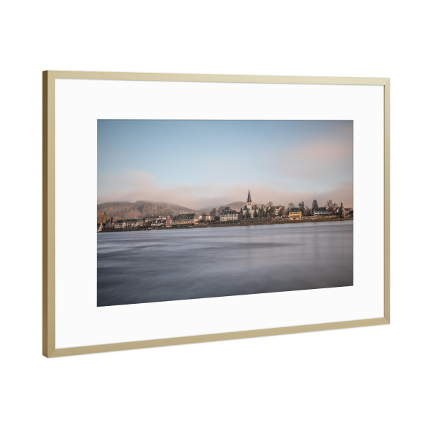 Poster mit Rahmen Gold "Unkel am Rhein" artboxONE - Städte,Reise