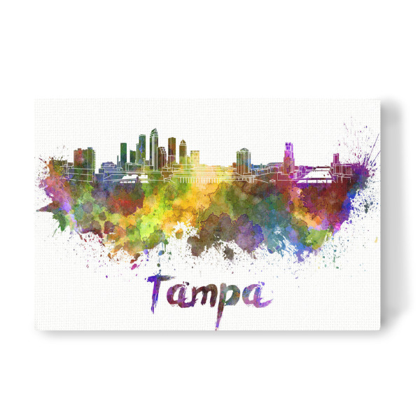 Leinwandbild "TAMPA skyline in watercolor-x" artboxONE - Städte,Abstrakt,Architektur