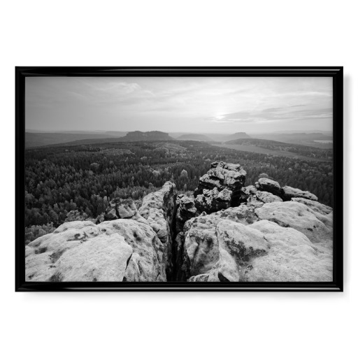 Panoramic view black and white