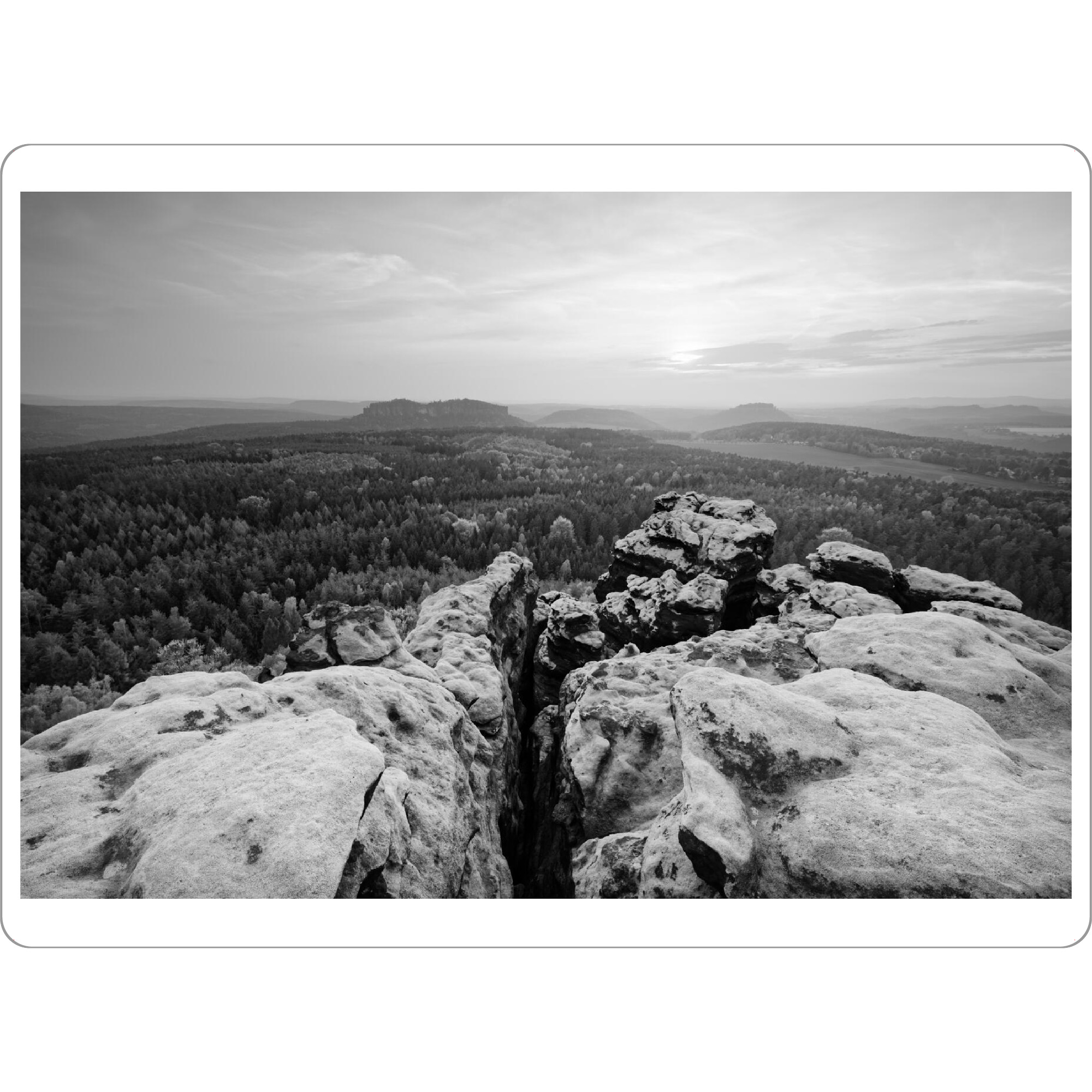 Tischset "Panoramablick schwarzweiß" artboxONE - Natur,Reise