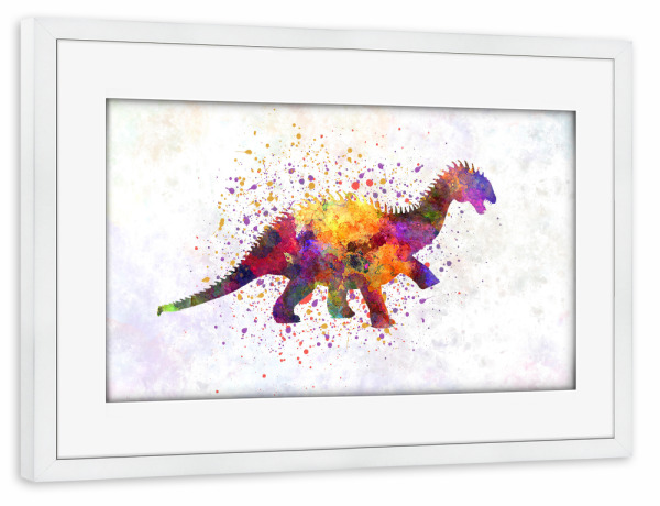Poster mit Rahmen weiß "Barapasaurus in watercolor" artboxONE - Tiere,Abstrakt