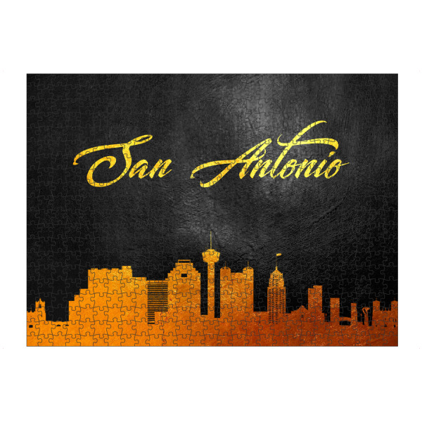 Puzzle Ravensburger "San Antonio Texas Gold Skyline" artboxONE - Städte - San antonio,Texas,Gold,Skyline,City,Stadt - Bild san antonio