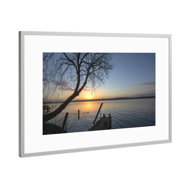 Poster mit Rahmen Silber "Sonnenaufgang am Ratzeburger See" artboxONE - Natur,Reise / Länder