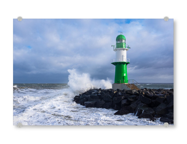 Acrylglasbild "Wellen an der Westmole" artboxONE - Natur,Reise,Architektur,Reise / Strand und Meer