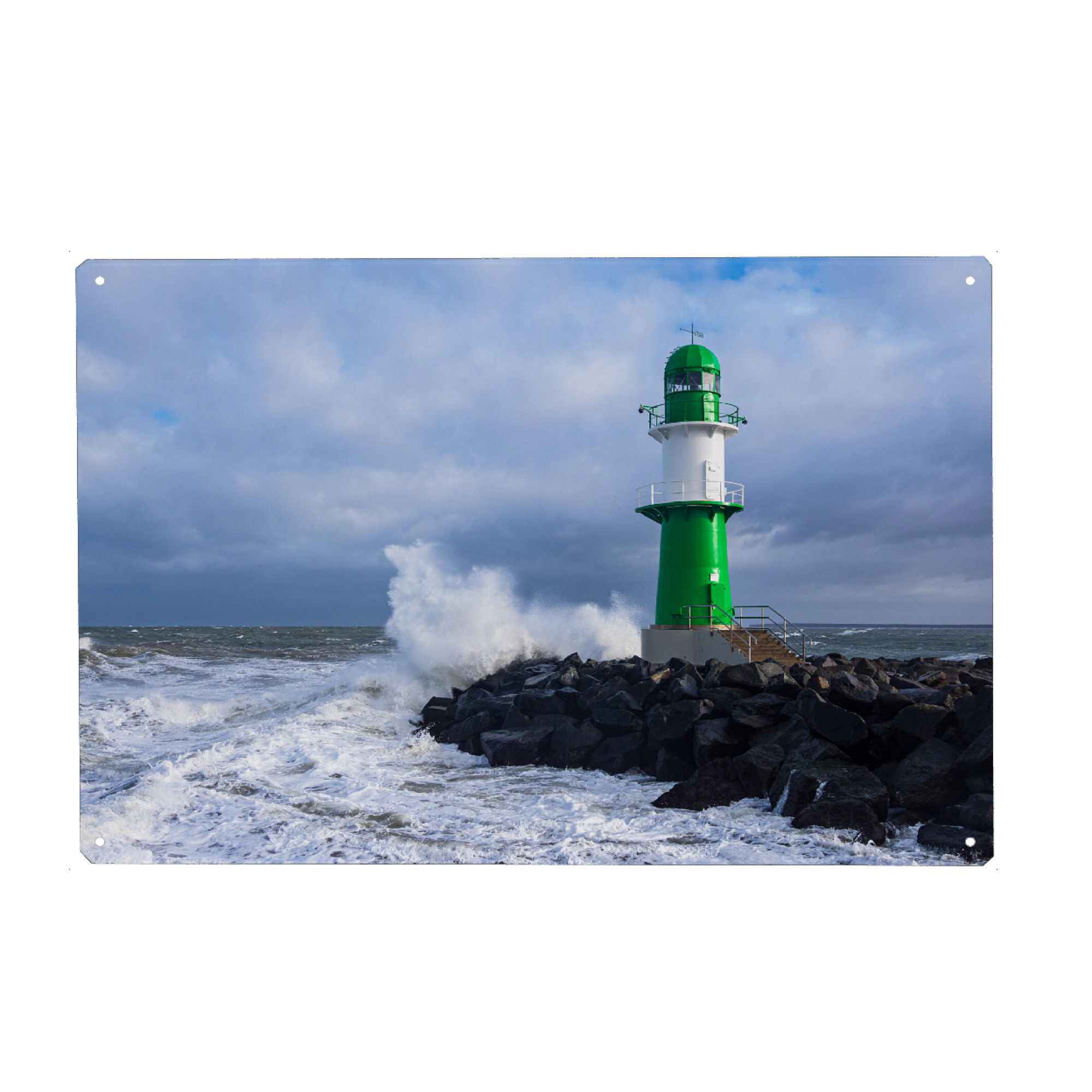 Holzbild "Wellen an der Westmole" artboxONE - Natur,Reise,Architektur,Reise / Strand und Meer