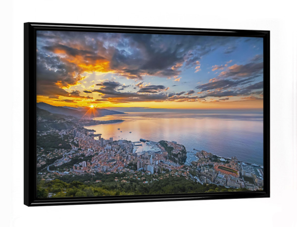 Poster mit schwarzem Rahmen "Monaco sunrise" artboxONE - Städte,Reise,Architektur,Reise / Strand und Meer,Reise / Länder