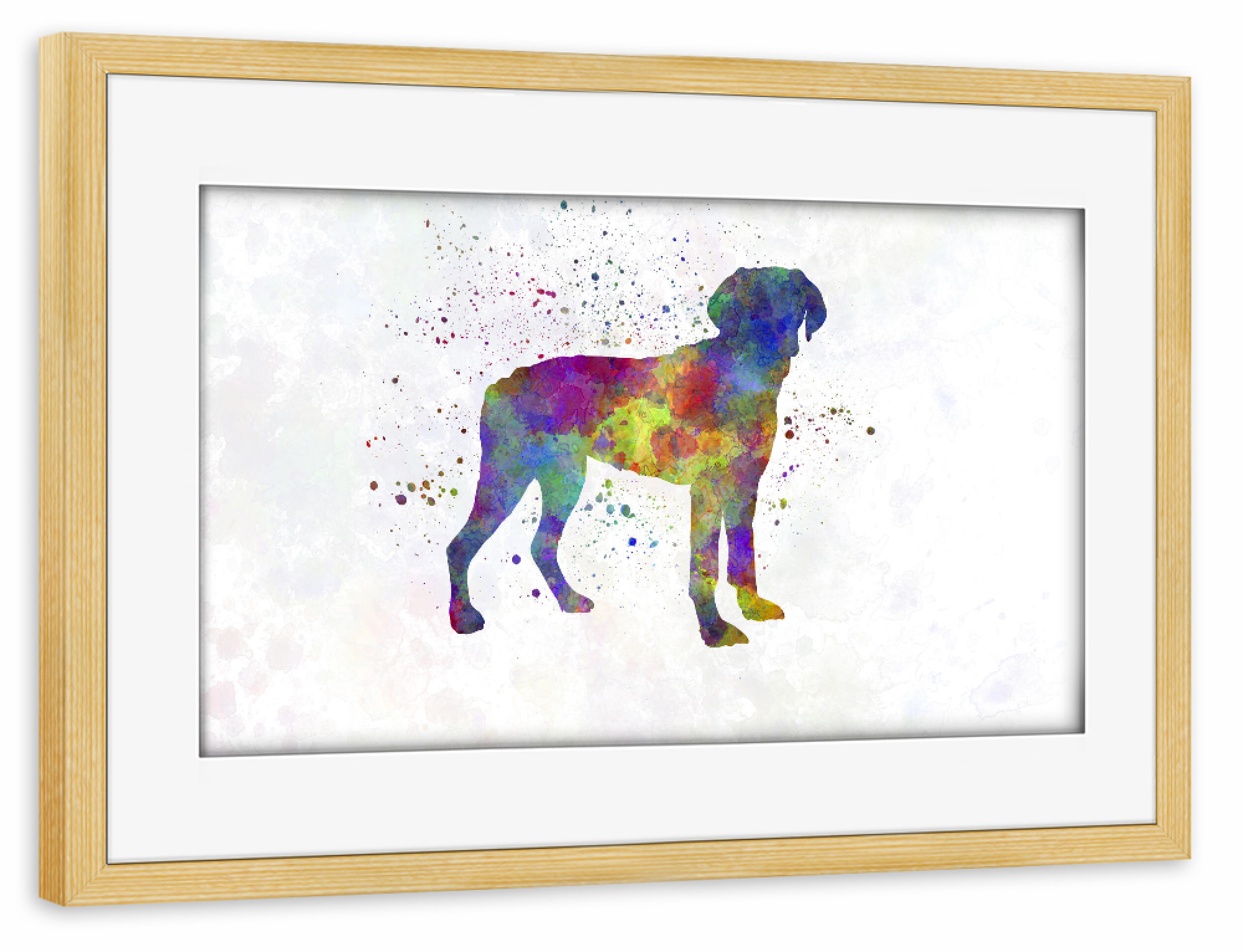 Poster mit Rahmen kiefer "Halden Hound in watercolor" artboxONE - Tiere,Abstrakt