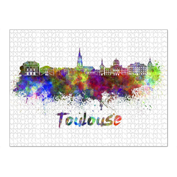 Puzzle Ravensburger "Toulouse skyline in watercolor-x" artboxONE - Städte,Abstrakt,Architektur