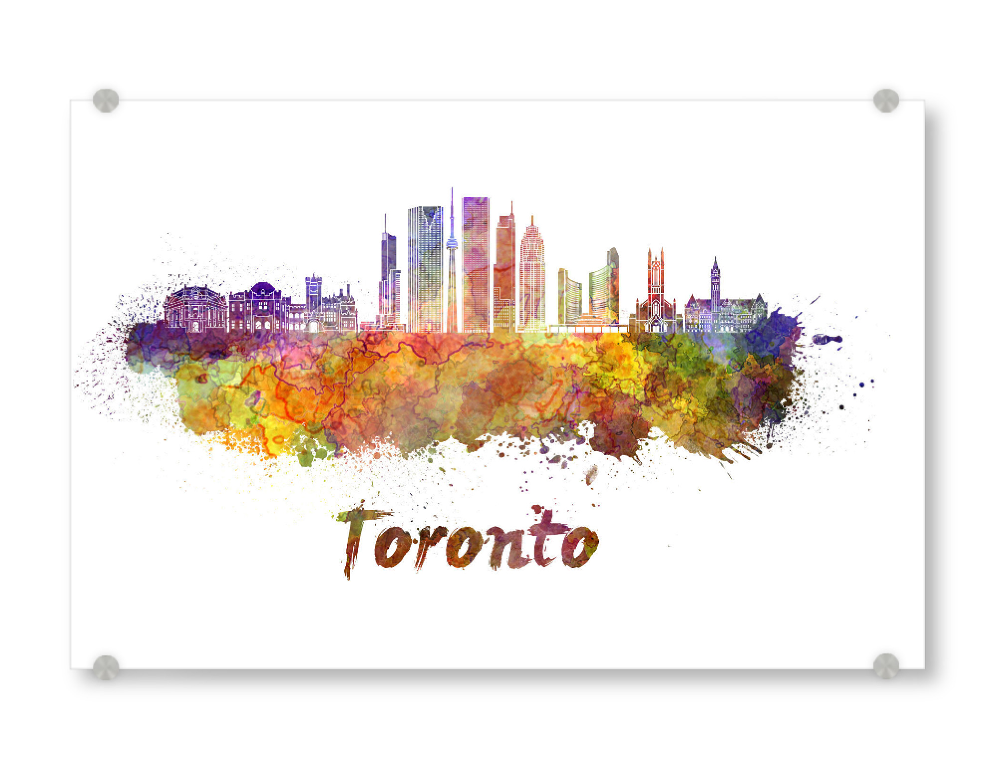 Acrylglasbild "TORONTO v2 skyline in watercolor-c" artboxONE - Städte,Abstrakt,Architektur