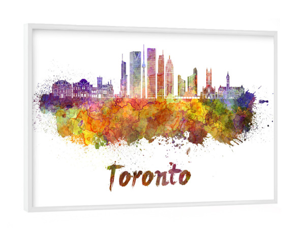 Poster mit weißem Rahmen "TORONTO v2 skyline in watercolor-c" artboxONE - Städte,Abstrakt,Architektur