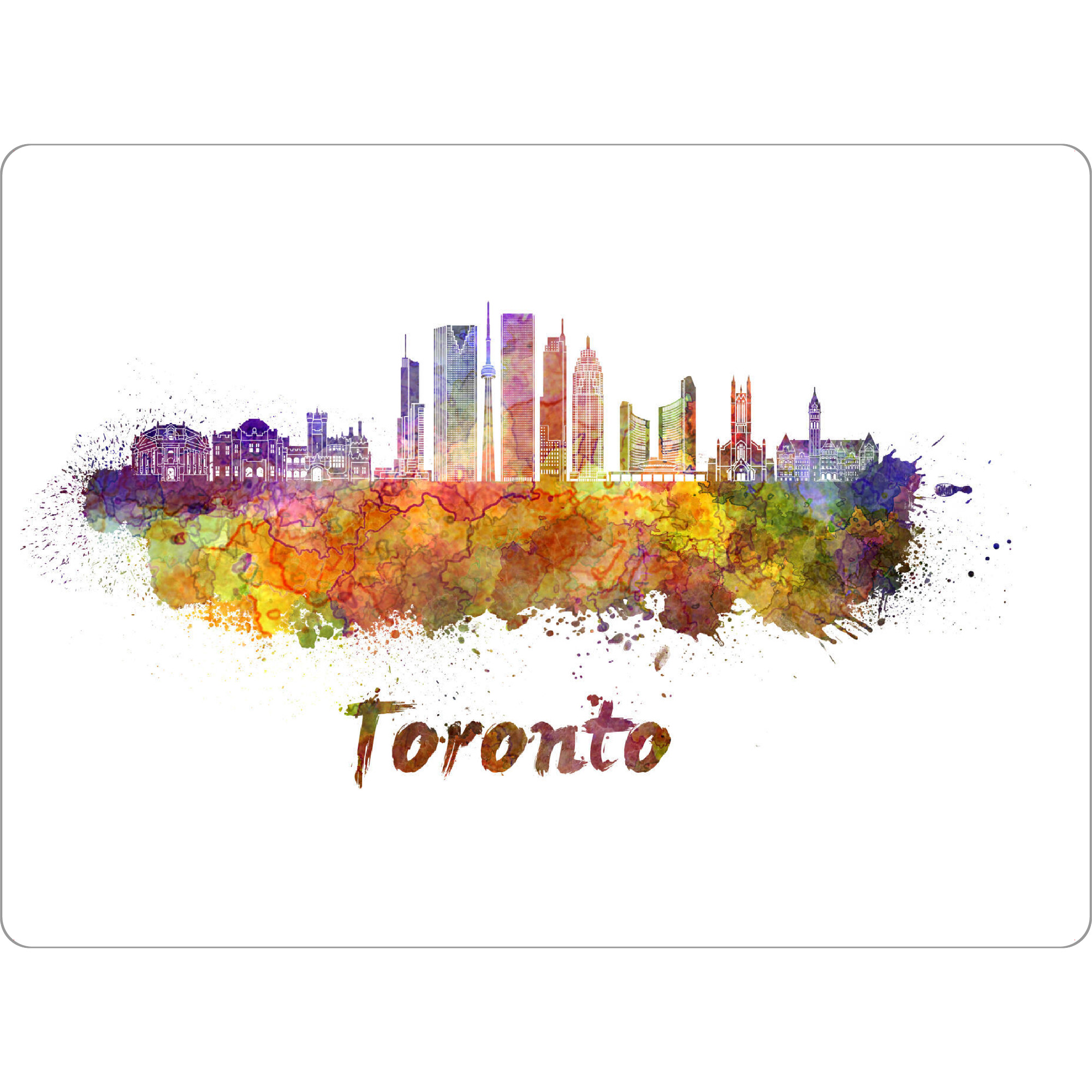 Tischset "TORONTO v2 skyline in watercolor-c" artboxONE - Städte,Abstrakt,Architektur