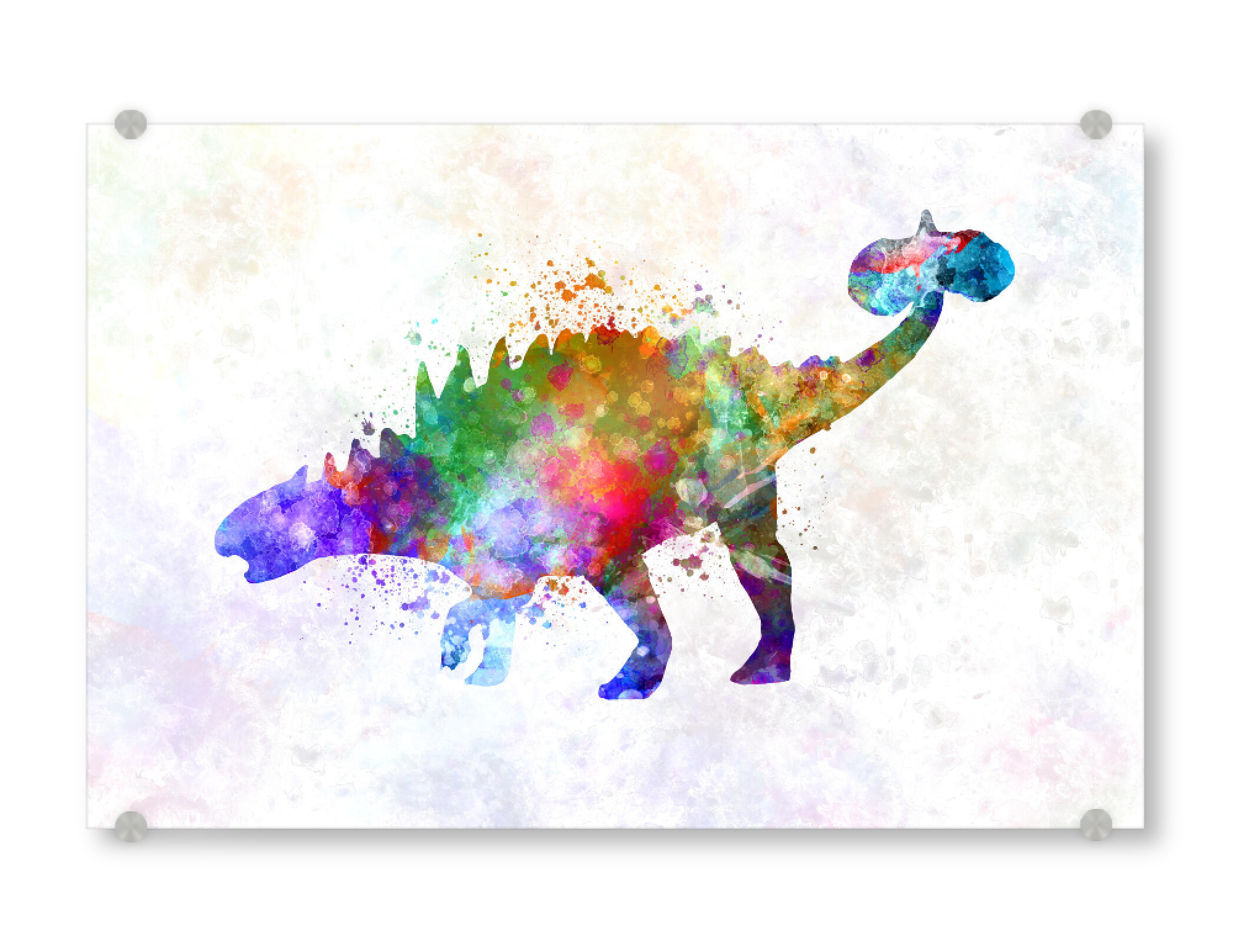 Acrylglasbild "Euoplocephalus in watercolor" artboxONE - Tiere,Abstrakt
