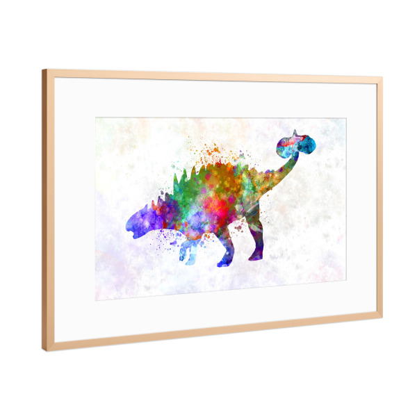 Poster mit Rahmen Kupfer "Euoplocephalus in watercolor" artboxONE - Tiere,Abstrakt