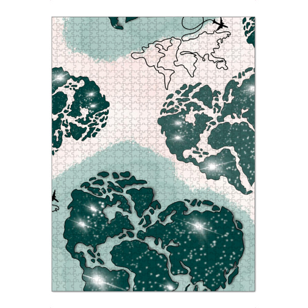 Puzzle Ravensburger "Travel In My Heart Pattern" artboxONE - Städte,Reise,Reise / Länder,Kartografie