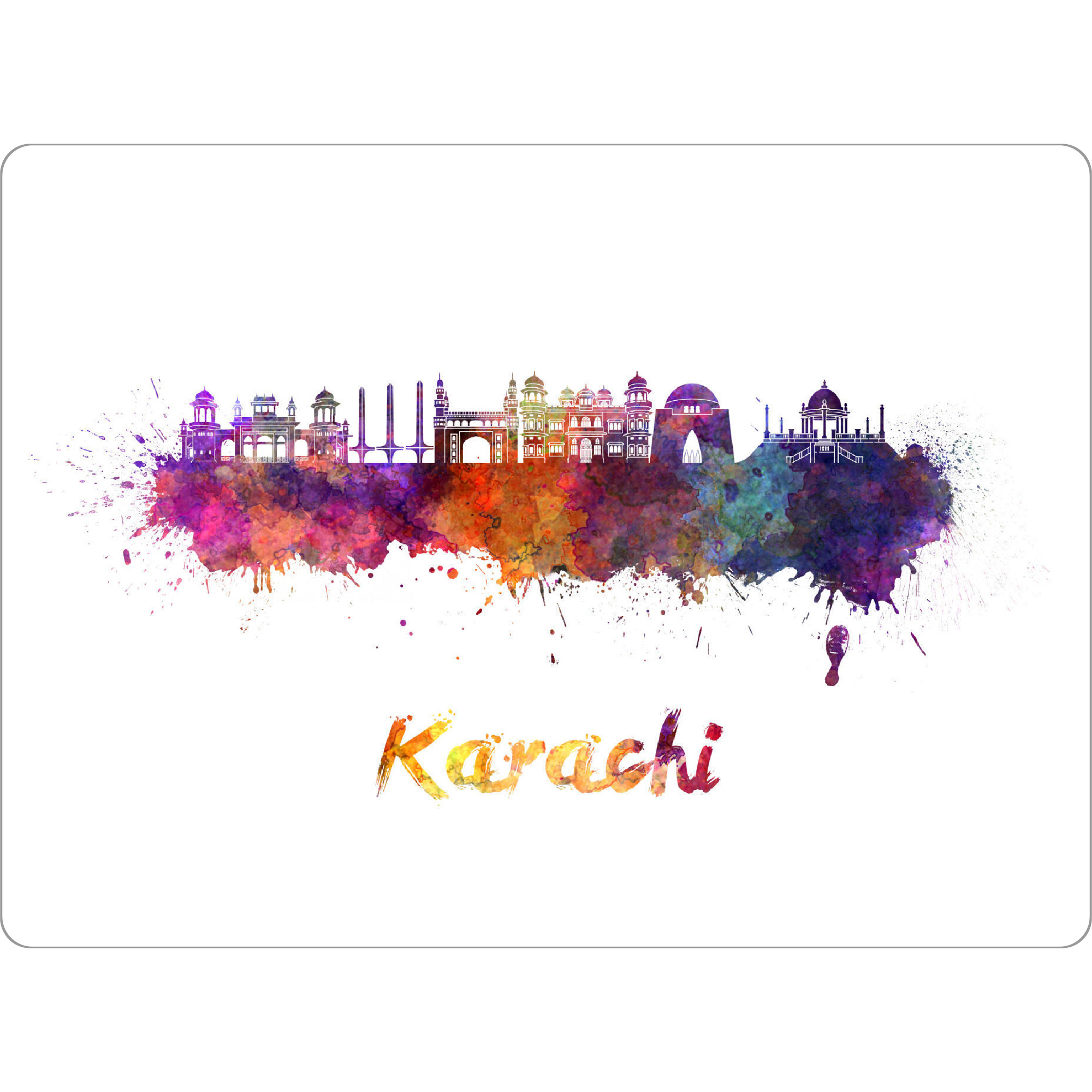 Tischset "KARACHI skyline in watercolor" artboxONE - Städte,Abstrakt,Architektur