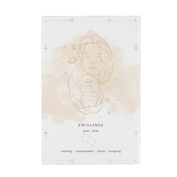 Holzbild "Zwillinge Sternzeichen" artboxONE - Abstrakt,Festivals,Galaxy