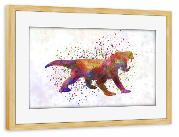 Poster mit Rahmen kiefer "Dinogorgon in watercolor" artboxONE - Tiere,Abstrakt