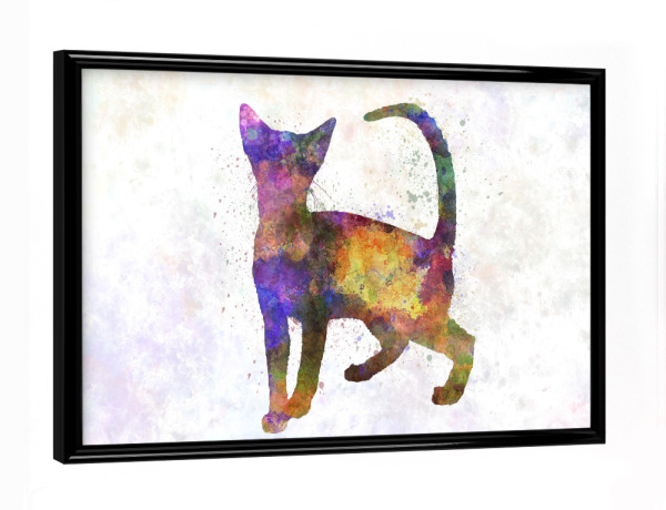 Poster mit schwarzem Rahmen "Abisinio cat in watercolor" artboxONE - Tiere,Abstrakt