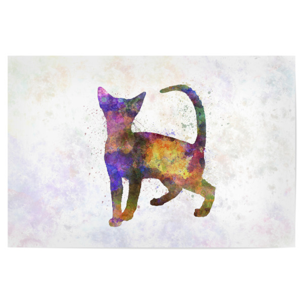 Poster "Abisinio cat in watercolor" artboxONE - Tiere,Abstrakt - Cat,Pet,Feline,Animal,Watercolor,Drawing,Children's decoration,Decoration,Katze