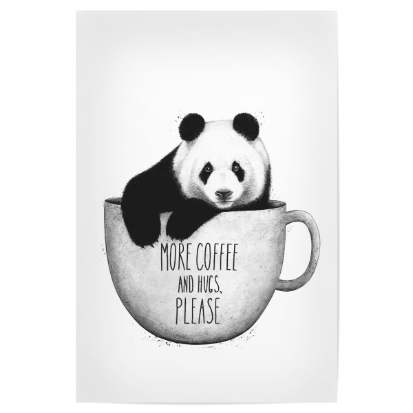 Poster 30x20 cm "Panda with coffee" artboxONE - Natur,Tiere,Essen & Trinken,Für Mama,Lustig