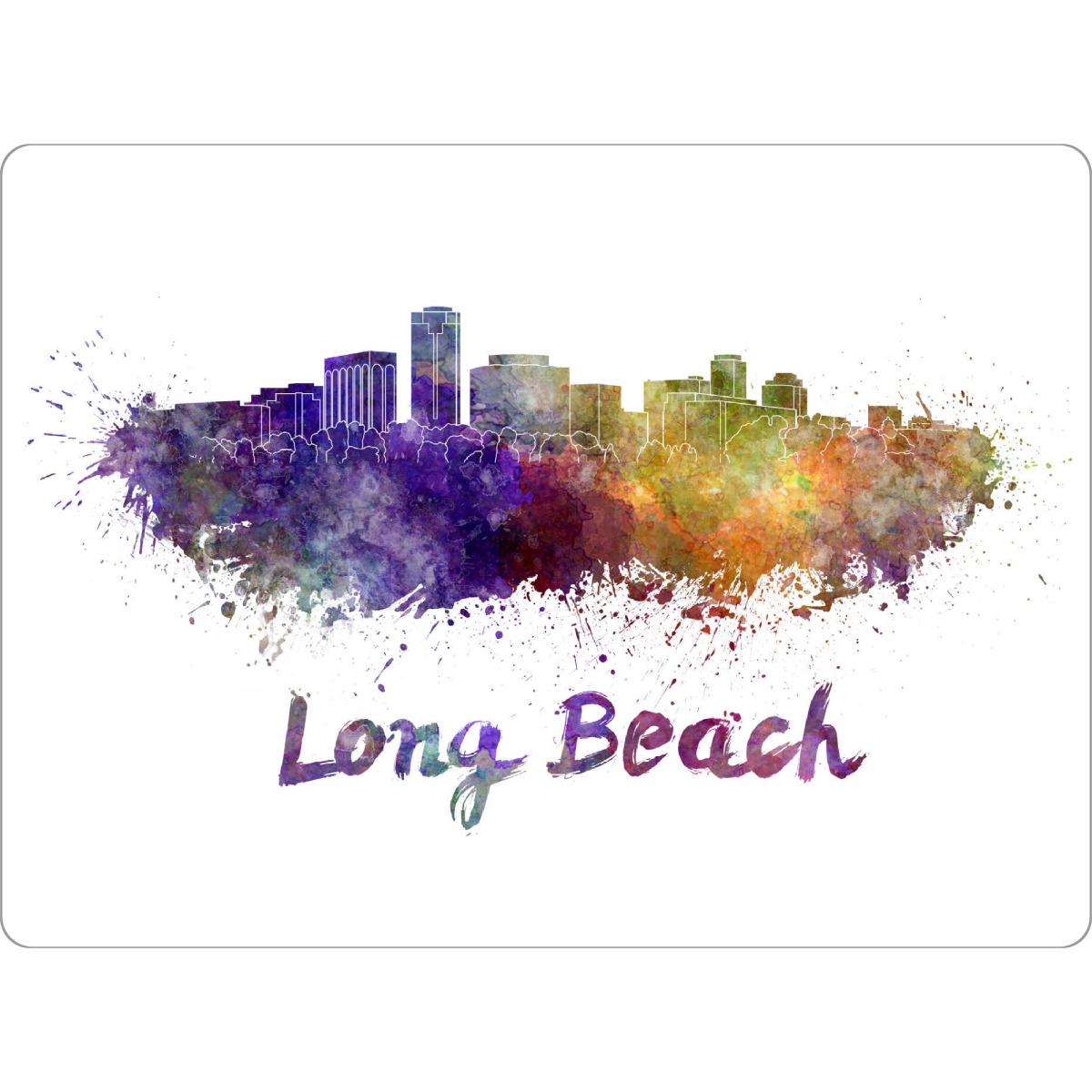 Tischset "LONG BEACH skyline in watercolor-b" artboxONE - Städte,Abstrakt,Architektur