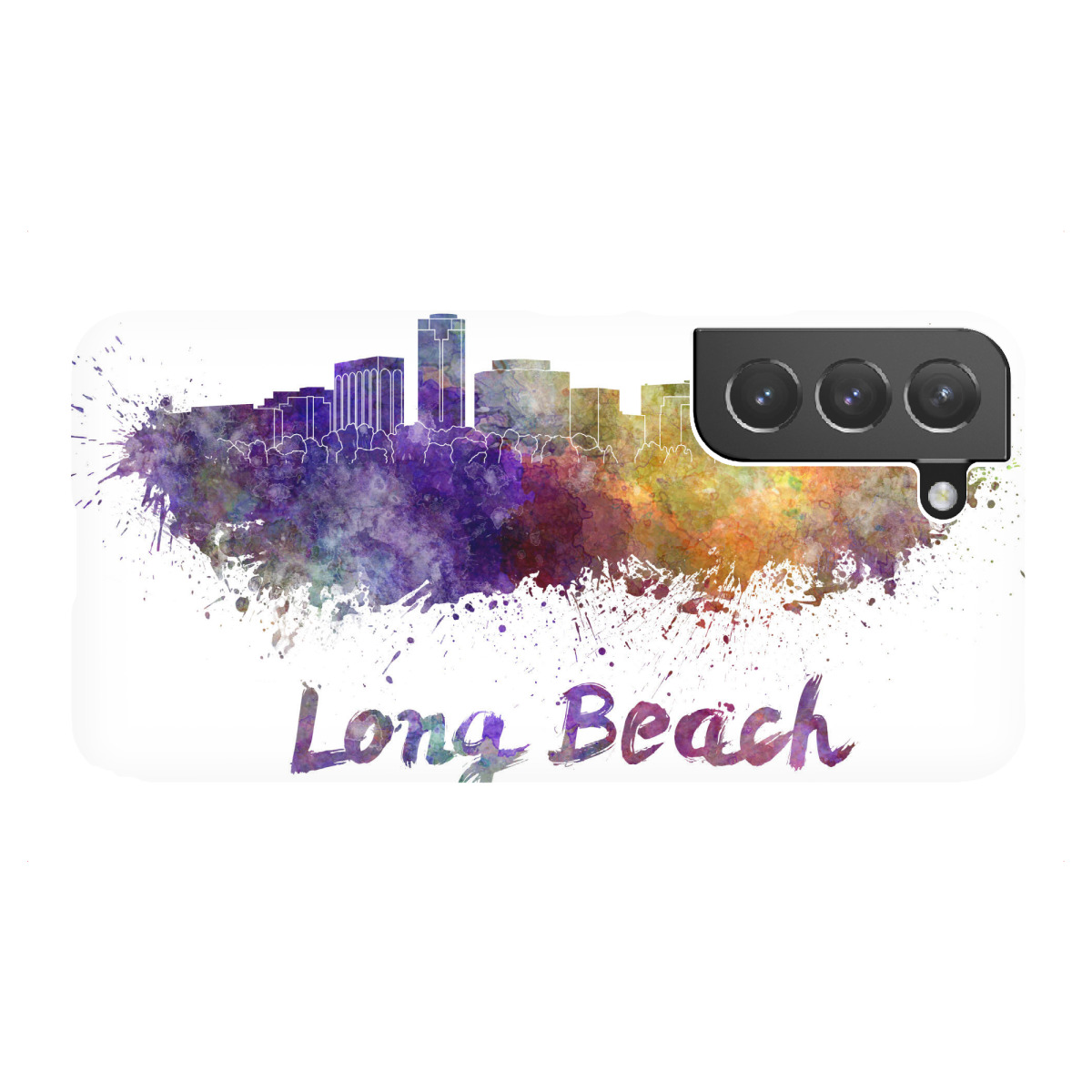 Samsung Galaxy "LONG BEACH skyline in watercolor-b" Premium-Case Handyhülle artboxONE
