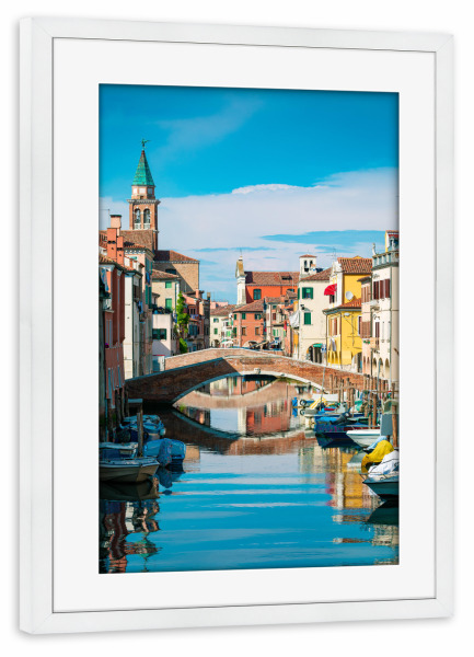 Poster mit Rahmen weiß "Chioggia - Kleines Venedig" artboxONE - Reise,Städte / Venedig