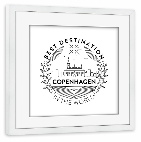 Poster mit Rahmen weiß "Copenhagen Badge" artboxONE - Reise,Städte / København