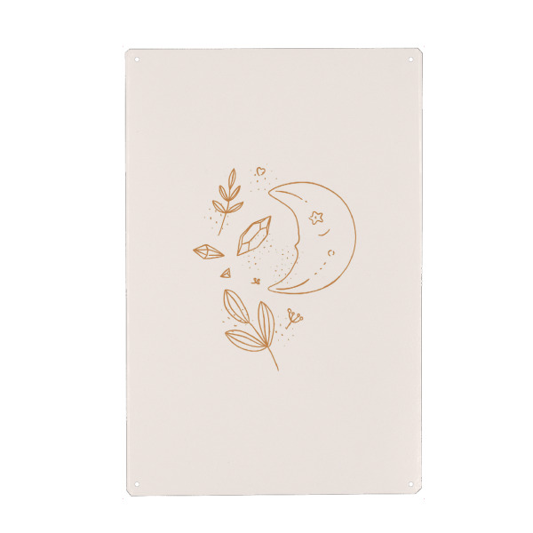 Holzbild "Floral art style icon moon" artboxONE - Natur,Abstrakt,Fiktion