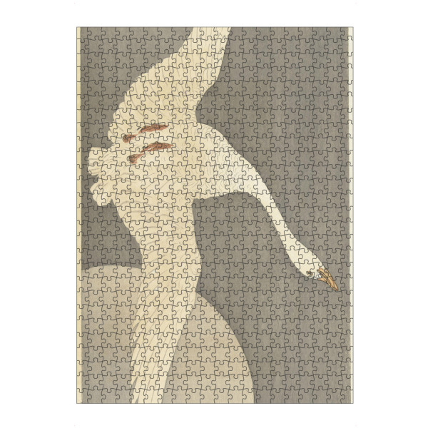 Puzzle Ravensburger "Gans bei Vollmond" artboxONE - Natur,Tiere - Ohara,Koson,Malerei,Gemälde,Natur,Tiere,Gans,Fliegen,Japan,Kunst - Bild ohara