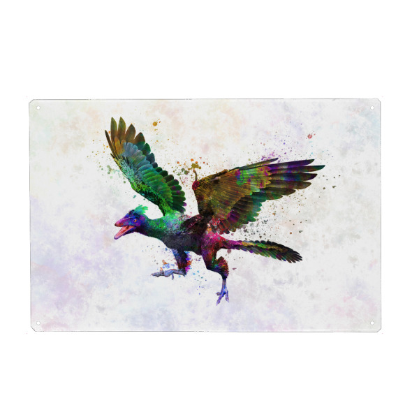 Holzbild "Archaeopteryx in watercolor" artboxONE - Tiere,Abstrakt - Dinosaur,Prehistoric,Color,Watercolor,Colorful,Pet,Wild,Childish,Animal,Ancient
