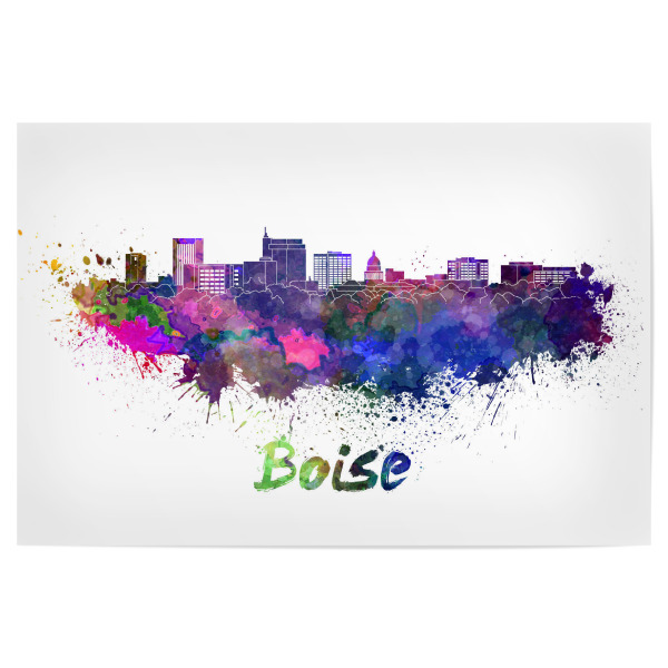 Poster "BOISE skyline in watercolor" artboxONE - Städte,Reise,Abstrakt,Architektur