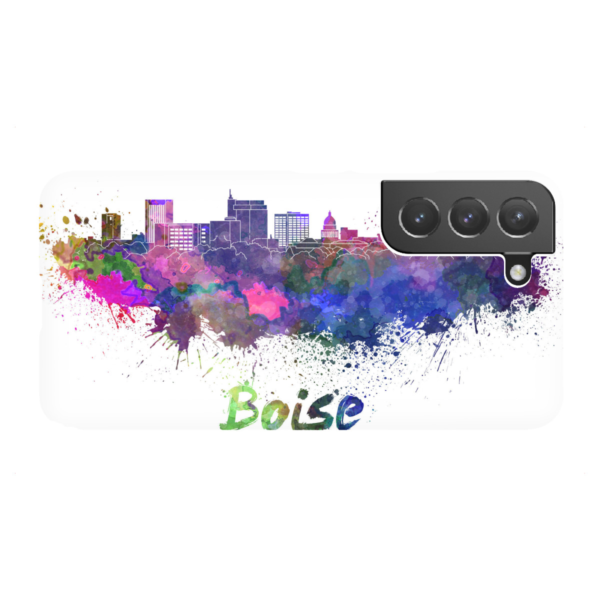 Samsung Galaxy "BOISE skyline in watercolor" Premium-Case Handyhülle artboxONE