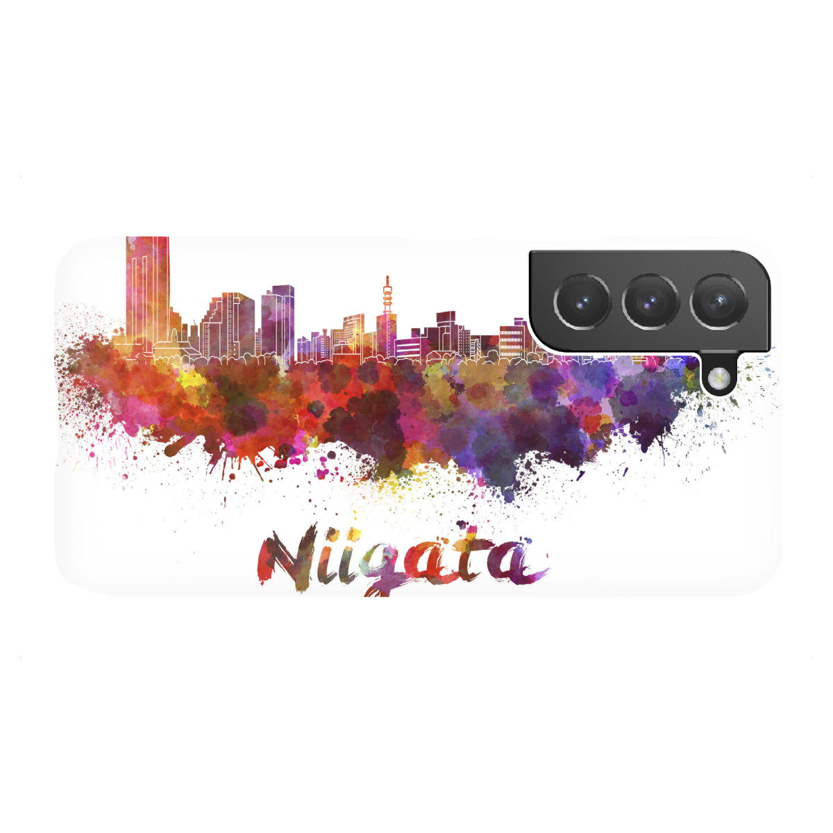 Samsung Galaxy "NIIGATA skyline in watercolor" Premium-Case Handyhülle artboxONE