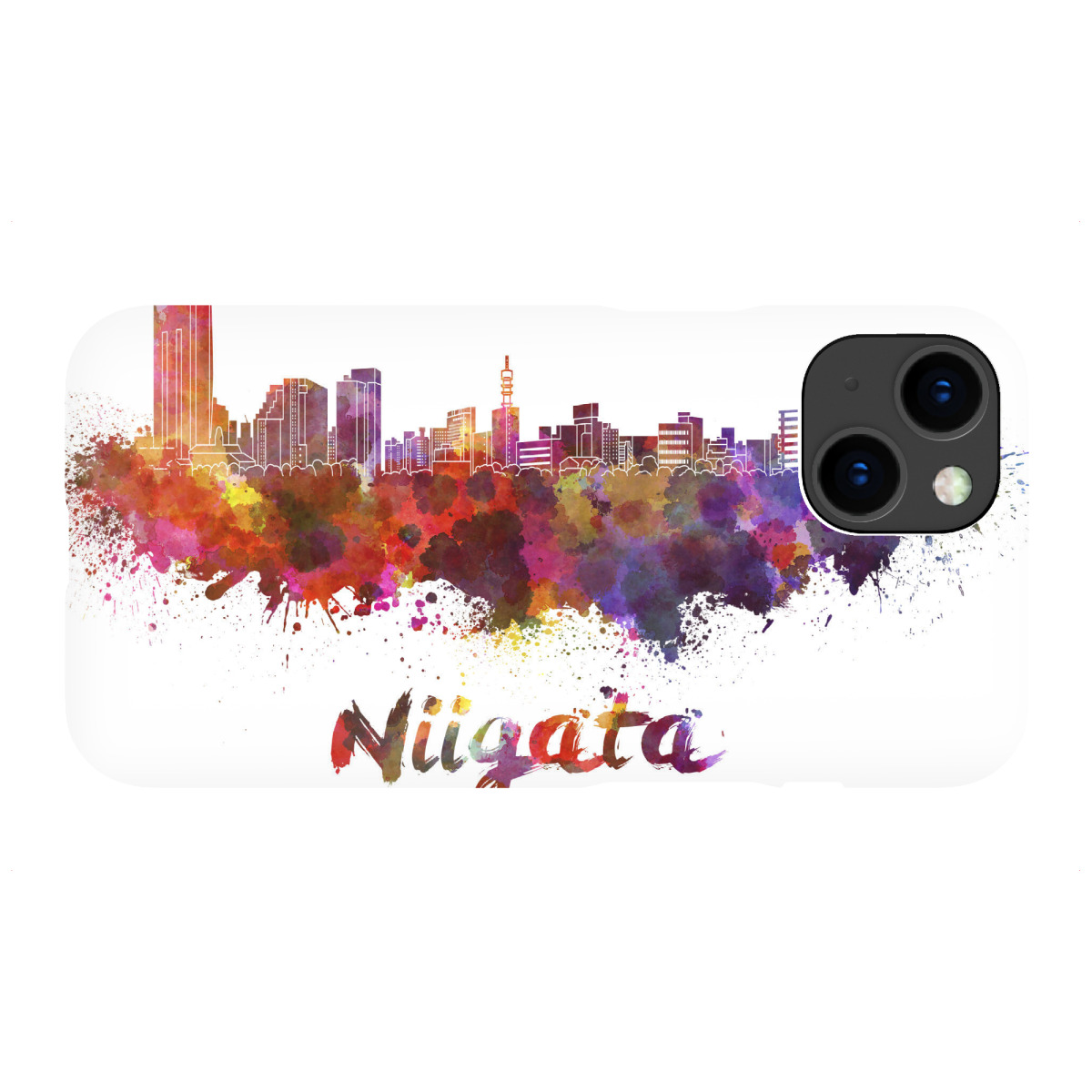 "NIIGATA skyline in watercolor"für iPhone - Premium-Case Handyhülle artboxONE