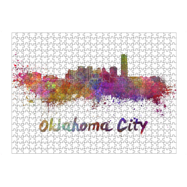 Puzzle Ravensburger "OKLAHOMA CITY skyline in" artboxONE - Städte,Abstrakt,Architektur