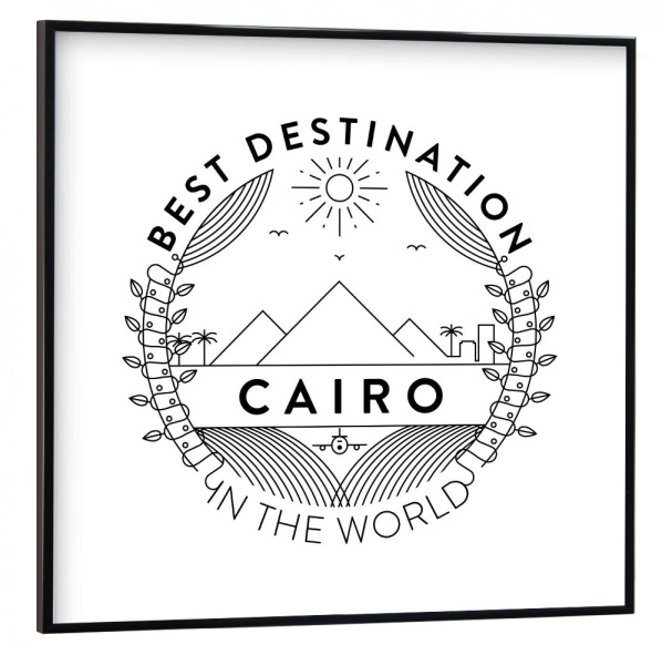 Poster mit schwarzem Rahmen 30x30 cm "Cairo Badge" artboxONE - Städte,Reise