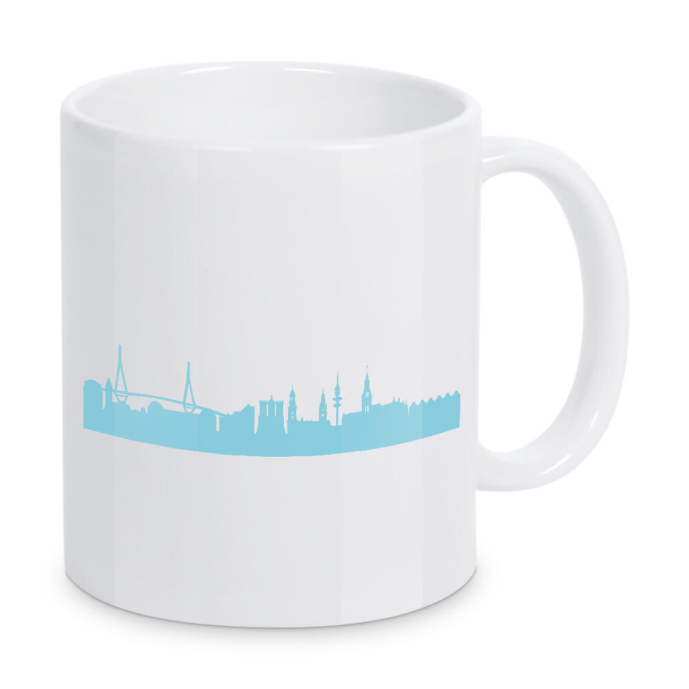 Tasse "HAMBURG 08 Skyline Pastel-Blue Print monochrome" artboxONE - Städte / Hamburg,Abstrakt,Architektur